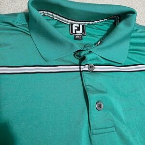 FootJoy Polo Mens‎ Size L Green Lisle Performance ProDry Golf Classic Shirt FJ